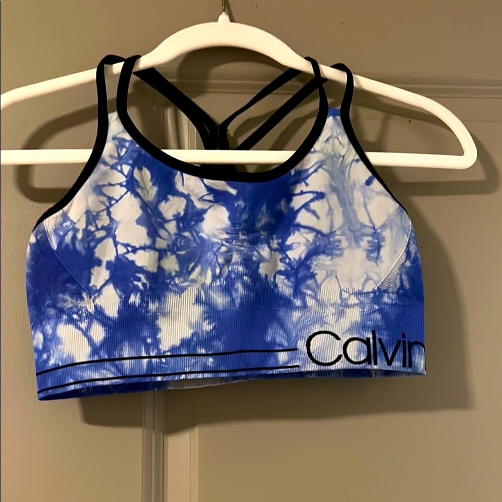Calvin Klein Blue Tie-Dye Sports Bra